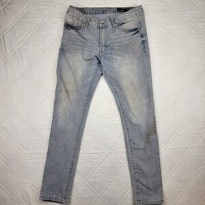 WXYZ Nomad slim fit well worn stainded distressed‎ blue jeans men's 32X32